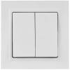 Выключатель 2-клавишный IEK Brite BR-V20-0-10-K91-F арктический белый фото 2