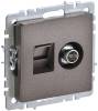 ТВ-розетка+Ethernet RJ45 IEK Brite BR-AK20-1-K45 темная бронза
