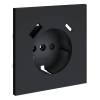 Лицевая панель для розетки с заземлением, шторками и USB Type A+C Voltum S70 VLS001007 графит