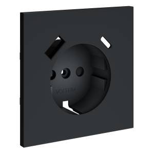 Лицевая панель для розетки с заземлением, шторками и USB Type A+C Voltum S70 VLS001007 графит