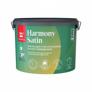 Краска для стен и потолков акриловая Tikkurila Harmony Satin Joker 1 класс, матовая база А 9 л