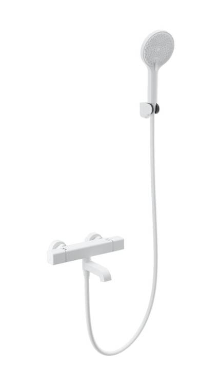 Смеситель для ванны Wonzon & Woghand WW-B2016-A1-MW с душем и термостатом, белый матовый