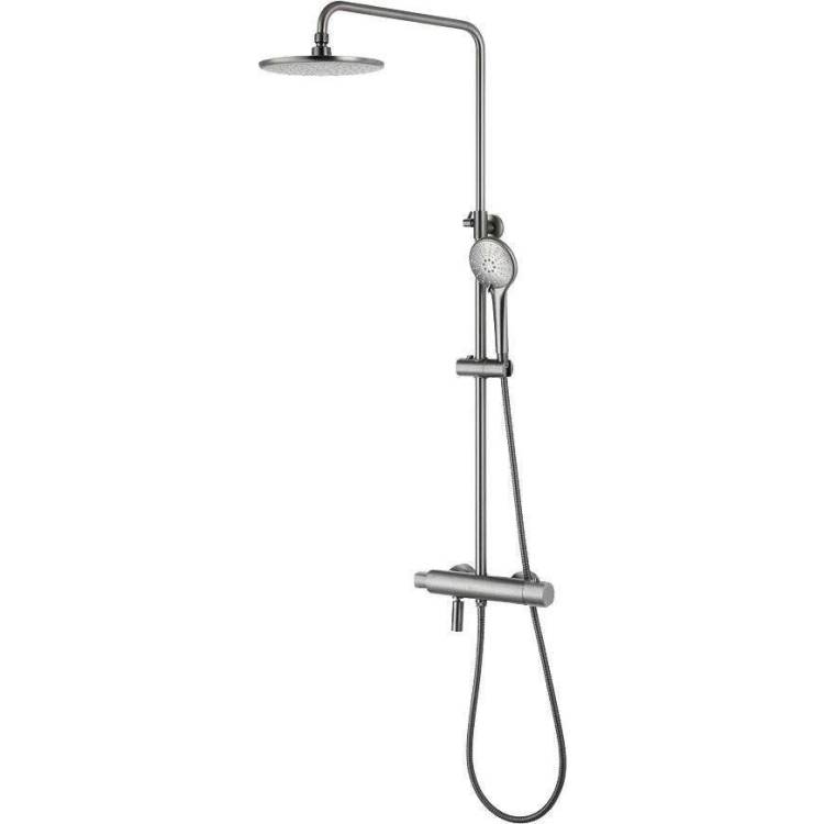 Душевая стойка Lemark Bronx LM3772GM c термостатом, графит