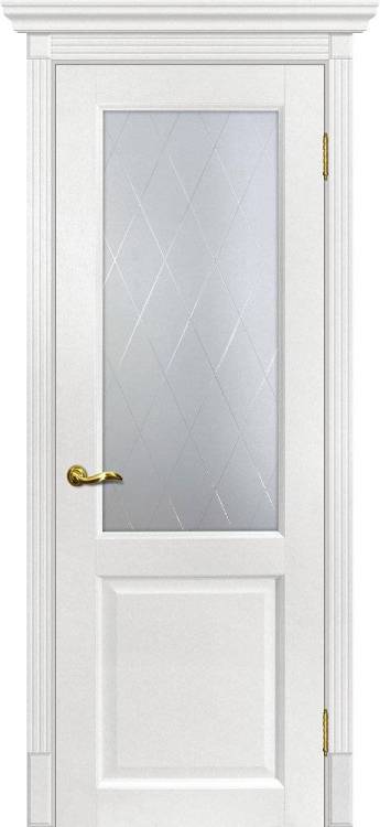 Межкомнатная дверь экошпон Мариам Тоскана-1, остекленная, пломбир 900x2000