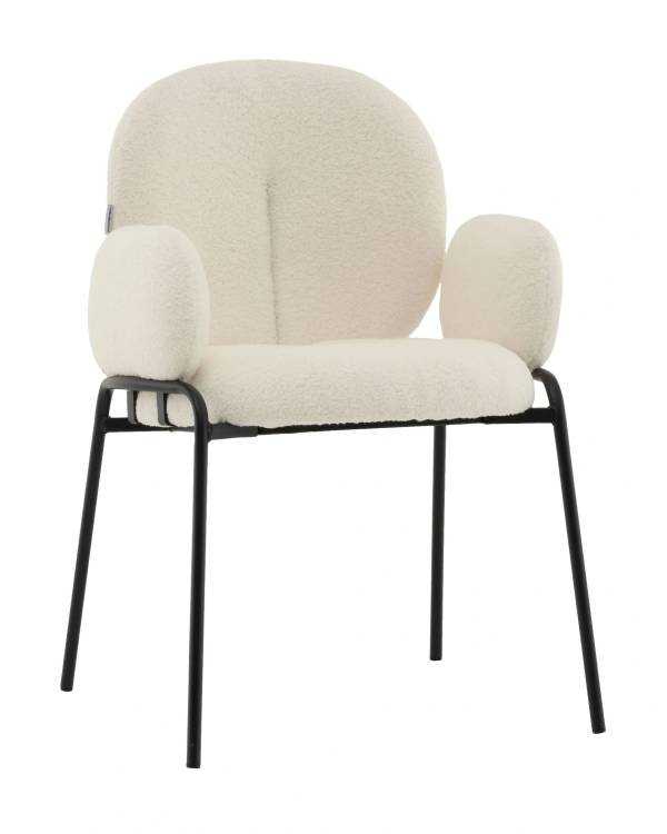 Стул Stool Group Моллек AV 338-F01-9005 молочный, букле, с подлокотниками