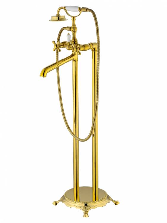 Смеситель для ванны Wonzon & Woghand WW-88649020-PG напольный, глянцевое золото
