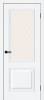 Межкомнатная дверь Bravo Классик-13 полотно White Silkwood, стекло White Сrystal 900x2000
