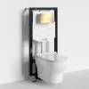 Комплект Wasserkraft Vils 56TLT.010.ME.PG03.H001 унитаз подвесной, белый, сиденье микролифт, с инсталляцией, кнопка золото фото 2