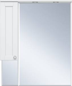 Зеркало Misty Латте 85 L c подсветкой, белая эмаль