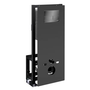 Система инсталляции для унитазов Wasserkraft Glan 66TLT.010.ME.BL.PB04 клавиша черный глянцевый