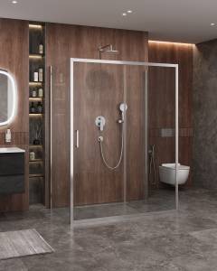 Душевой уголок Cezares Molveno MOLVENO-AH-12-140/90-C-Cr-IV профиль хром глянцевый, стекло прозрачное, 140x90x195