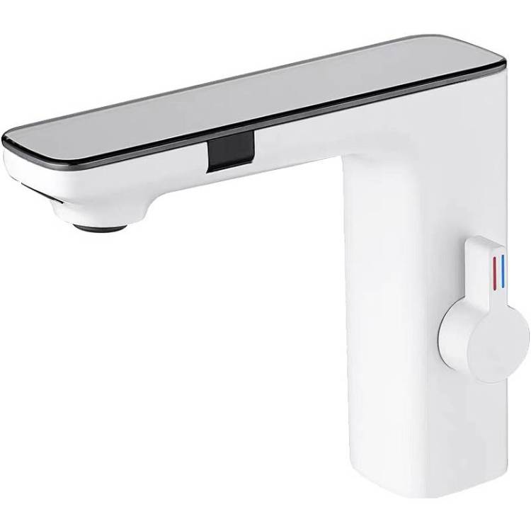 Электронный смеситель для раковины beWash Photocell BWAM3BS8042 со смешиванием, белый, 220В/6В