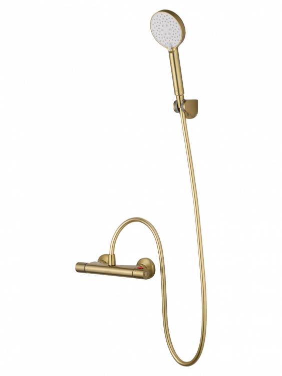 Смеситель для душа Wonzon & Woghand WW-B1005-A-BG с термостатом, брашированное золото