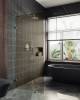 Душевая перегородка MaybahGlass MGD-262-4 79x195, стекло бронза 8 мм, профиль хром глянцевый