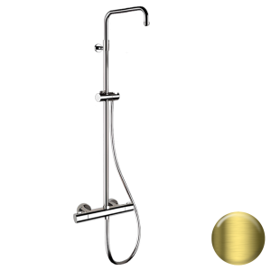 Душевая стойка Remer Elegance EQ32ASSDHS с термостатом, латунь брашированная