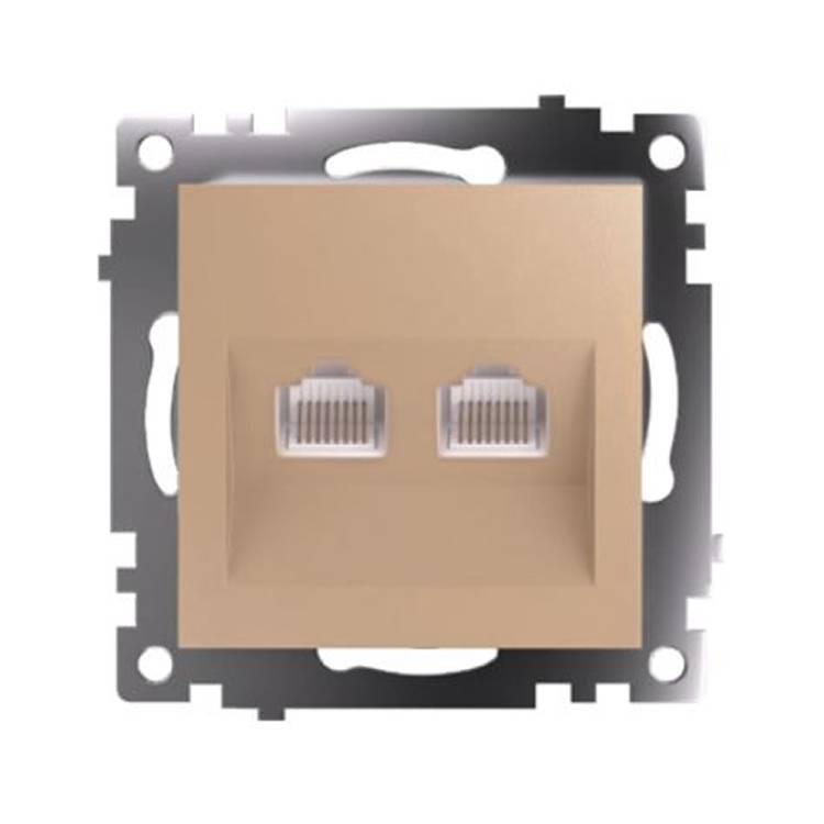Розетка компьютерная 2-местная Stekker GLS00-7109-08 50009