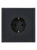 Розетка 1-местная с заземлением и шторками IEK Forte&Piano FP-R14-16-1-K02 черный фото 3