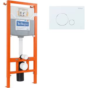 Система инсталляции для унитазов BelBagno BB001-120/BB014-SR-BIANCO кнопка белая