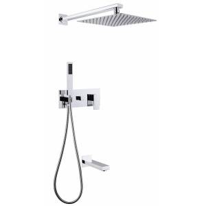 Душевая система Abber Daheim AF8217 хром, встраиваемая, с изливом