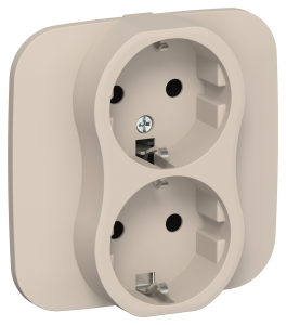 Розетка 2-местная с заземлением IEK Flite FI-R21A-16-1-K88 льняной