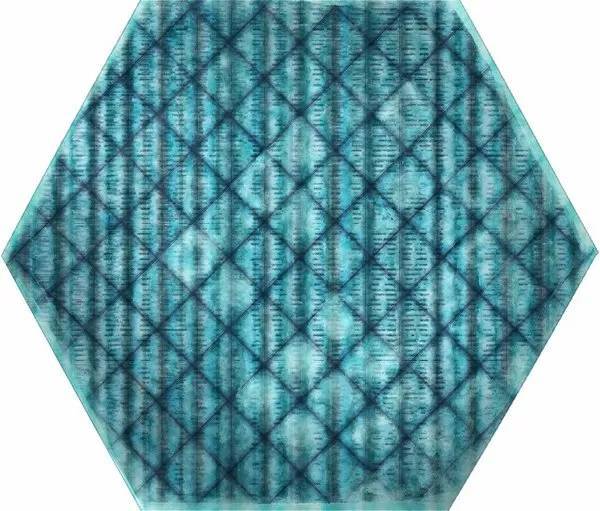 Керамогранит ITT Ceramic Tribu Blue Shiny Hexa 23.2x26.7