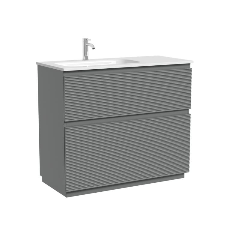 Тумба под раковину Sancos Folk Floor FL100FLES напольная, 99.5x44.5x85, левая, Ergraut soft