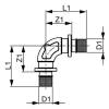 Уголок TECE TECEflex соединительный, закругленный 90 гр, 20x20, бронза, наружная резьба фото 2
