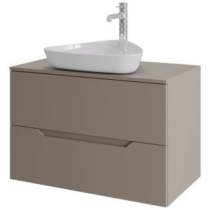 Тумба с раковиной Orange Line Li-80TuLMDF+B07-500W латте матовый, 80.5 см