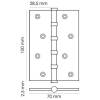 Петля дверная универсальная Morelli MS 100x70x2.5-4BB AB бронза фото 2