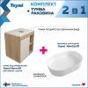 Тумба с раковиной Teymi Nura подвесная, дуб, белый, 60 см, с раковиной Martta 50 фото 2