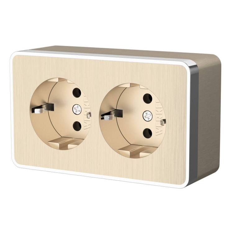 Розетка двойная с заземлением Werkel Gallant W5072110
