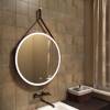 Зеркало с подсветкой на ремне из коричневой кожи Art&Max Milan D800" AM-Mil-800-DS-F-Brown