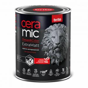 Краска для интенсивно используемых помещений Brite Ceramic ExtraMatt база A 0.9 л