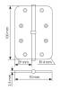 Петля карточная Morelli MSD-C 100X70X2.5 SN L белый никель, левая без коронки, скругленная, врезная фото 2