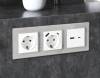 Комплект механизма электрической розетки 2USB A+A 18W (быстрая зарядка) с заземлением Ambrella Volt Alfa MA129010 фото 2