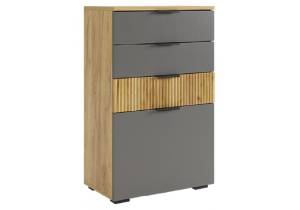 Комод Woodville Бери 570024 дуб крафт золотой, графит