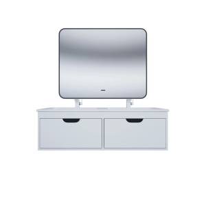 Тумба с раковиной Uperwood Modul подвесная, двойная, матовая, белая, графит, 120 см