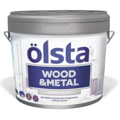 Краска универсальная по дереву и металлу Olsta Wood&Metal база A полуматовая 17A Trout 0.9л