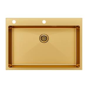 Мойка кухонная Paulmark Kroner-Edge 75 PM777551-BG Брашированное Золото, 75x51