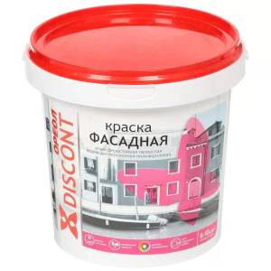 Краска фасадная полиакриловая Ореол Дисконт матовая белая 1.5 кг