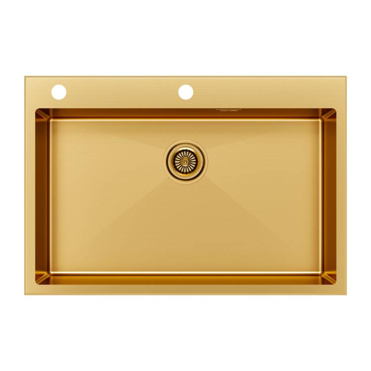 Мойка кухонная Paulmark Kroner-Edge 75 PM777551-BG Брашированное Золото, 75x51
