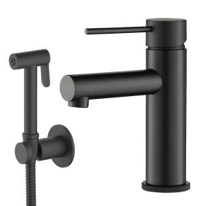 Смеситель для раковины Timo Saona 2360/03G с гигиеническим душем, черный