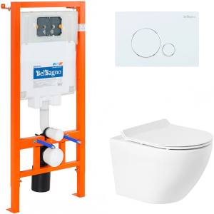 Комплект Belbagno Sfera-R BB046CHR/BB2111SC/BB002-80/BB014-SR-BIANCO кнопка белая