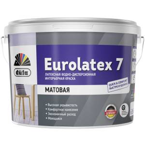 Краска для стен и потолков водно-дисперсионная Dufa Retail Eurolatex 7 матовая 2.5 л