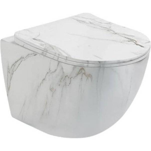 Унитаз подвесной SantiLine SL-5005MRB с крышкой-сиденьем микролифт