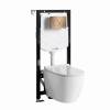 Унитаз с инсталляцией Wasserkraft Aller (Аллер) 10TLT.010.ME.RG02.H002 безободковый, сиденье микролифт, кнопка розовое золото глянцевое