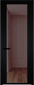 Межкомнатная дверь Profil Doors 2 AGP цвет профиля Черный, стекло безопасное 6 мм золотистая бронза 600x2000