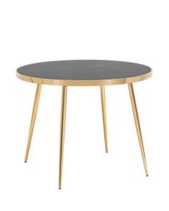 Стол обеденный Stool Group Гелиос EDT-134-TG DUAL стекло черный мрамор сталь золото 100x100x75