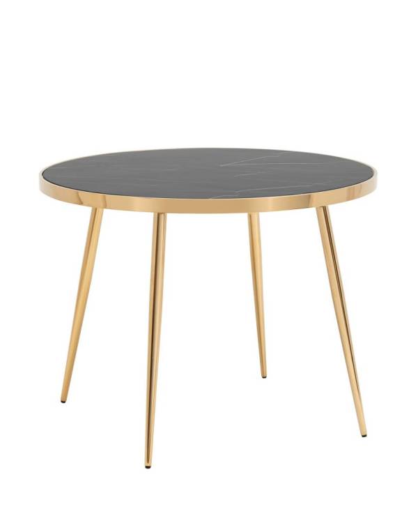 Стол обеденный Stool Group Гелиос EDT-134-TG DUAL стекло черный мрамор сталь золото 100x100x75