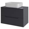 Тумба с раковиной Orange Line Li-70TugMDF+B05-500W графит матовый, 70 см